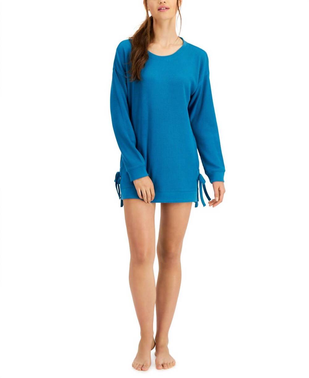 NEW JENNI BY JENNIFER MOORE cotton waffle pajama tunic in celestial